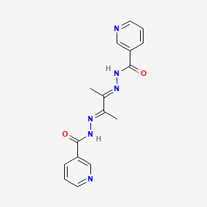 molecular formula C16H16N6O2 B6135759 N-[(E)-[(3E)-3-(pyridine-3-carbonylhydrazinylidene)butan-2-ylidene]amino]pyridine-3-carboxamide 