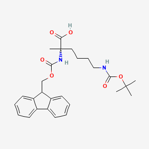 molecular formula C27H34N2O6 B613580 (S)-2-((((9H-Fluoren-9-yl)methoxy)carbonyl)amino)-6-((tert-butoxycarbonyl)amino)-2-methylhexanoic acid CAS No. 1202003-49-3