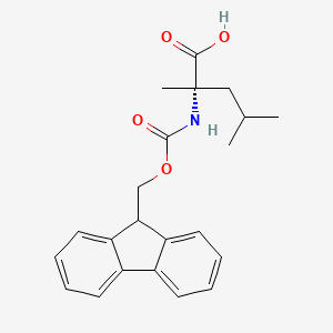 molecular formula C22H25NO4 B613581 (S)-2-((((9H-Fluoren-9-yl)methoxy)carbonyl)amino)-2,4-dimethylpentanoic acid CAS No. 312624-65-0