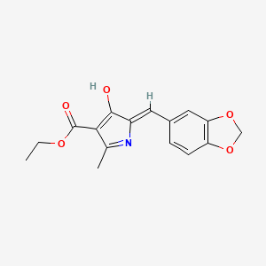molecular formula C16H15NO5 B6135864 ethyl (5Z)-5-(1,3-benzodioxol-5-ylmethylidene)-4-hydroxy-2-methylpyrrole-3-carboxylate 
