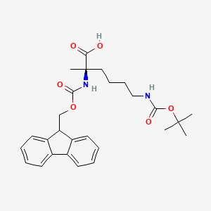 molecular formula C27H34N2O6 B613587 (R)-2-((((9H-Fluoren-9-yl)methoxy)carbonyl)amino)-6-((tert-butoxycarbonyl)amino)-2-methylhexanoic acid CAS No. 1315449-94-5