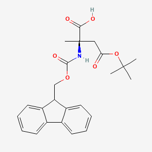 molecular formula C24H27NO6 B613589 (R)-Fmoc-2-amino-2-methyl-succinic acid-4-tert-butyl ester CAS No. 1231709-26-4