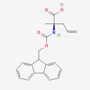 molecular formula C21H21NO4 B613592 (R)-2-((((9H-Fluoren-9-yl)methoxy)carbonyl)amino)-2-methylpent-4-enoic acid CAS No. 288617-76-5