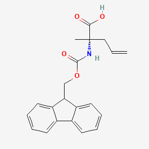 molecular formula C21H21NO4 B613593 (S)-2-((((9H-Fluoren-9-yl)methoxy)carbonyl)amino)-2-methylpent-4-enoic acid CAS No. 288617-71-0