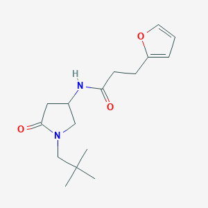 molecular formula C16H24N2O3 B6135936 N-[1-(2,2-dimethylpropyl)-5-oxopyrrolidin-3-yl]-3-(furan-2-yl)propanamide 