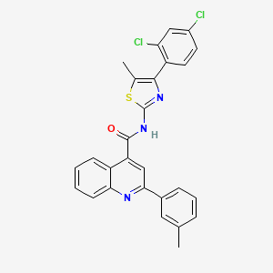 molecular formula C27H19Cl2N3OS B6135963 N-[4-(2,4-dichlorophenyl)-5-methyl-1,3-thiazol-2-yl]-2-(3-methylphenyl)quinoline-4-carboxamide 