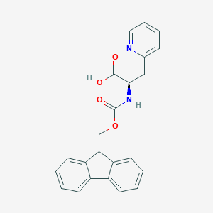 molecular formula C23H20N2O4 B061360 (R)-2-((((9H-Fluoren-9-yl)methoxy)carbonyl)amino)-3-(pyridin-2-yl)propanoic acid CAS No. 185379-39-9