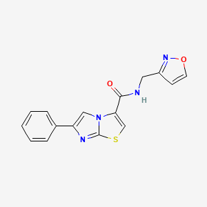 molecular formula C16H12N4O2S B6136179 N-(1,2-oxazol-3-ylmethyl)-6-phenylimidazo[2,1-b][1,3]thiazole-3-carboxamide 