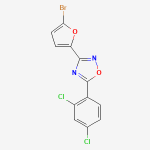 molecular formula C12H5BrCl2N2O2 B6136306 3-(5-Bromofuran-2-yl)-5-(2,4-dichlorophenyl)-1,2,4-oxadiazole 