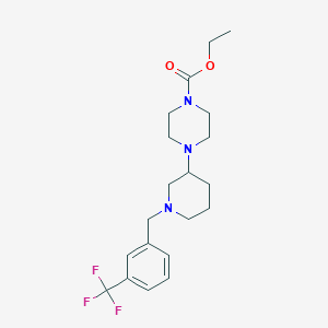 molecular formula C20H28F3N3O2 B6136325 Ethyl 4-[1-[[3-(trifluoromethyl)phenyl]methyl]piperidin-3-yl]piperazine-1-carboxylate 