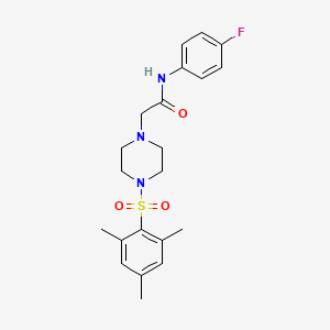 molecular formula C21H26FN3O3S B6136373 N-(4-FLUOROPHENYL)-2-[4-(2,4,6-TRIMETHYLBENZENESULFONYL)PIPERAZIN-1-YL]ACETAMIDE 