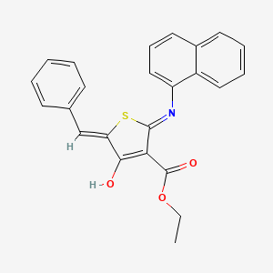 molecular formula C24H19NO3S B6136530 Ethyl (5Z)-2-[(naphthalen-1-YL)amino]-4-oxo-5-(phenylmethylidene)-4,5-dihydrothiophene-3-carboxylate 