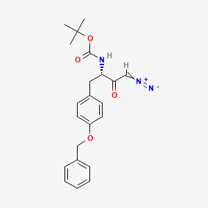 molecular formula C22H25N3O4 B613657 (S)-3-Boc-amino-1-diazo-3-(4'-benzyloxy)phenyl-2-butanone CAS No. 114645-18-0