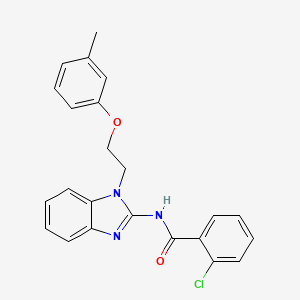 molecular formula C23H20ClN3O2 B6136605 2-CHLORO-N-{1-[2-(3-METHYLPHENOXY)ETHYL]-1H-1,3-BENZODIAZOL-2-YL}BENZAMIDE 