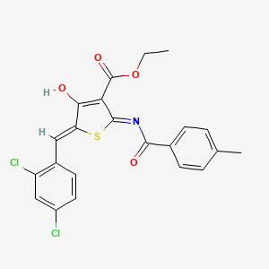 molecular formula C22H17Cl2NO4S B6136691 ETHYL (5Z)-5-[(2,4-DICHLOROPHENYL)METHYLIDENE]-2-(4-METHYLBENZAMIDO)-4-OXO-4,5-DIHYDROTHIOPHENE-3-CARBOXYLATE 