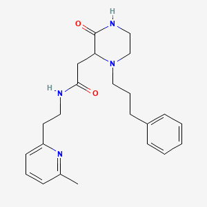 molecular formula C23H30N4O2 B6136693 N-[2-(6-methylpyridin-2-yl)ethyl]-2-[3-oxo-1-(3-phenylpropyl)piperazin-2-yl]acetamide 