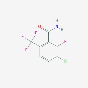 molecular formula C8H4ClF4NO B061367 3-Chloro-2-fluoro-6-(trifluoromethyl)benzamide CAS No. 186517-42-0