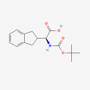 molecular formula C16H21NO4 B613674 (S)-2-((tert-Butoxycarbonyl)amino)-2-(2,3-dihydro-1H-inden-2-yl)acetic acid CAS No. 181227-47-4