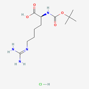 molecular formula C12H25ClN4O4 B613675 (S)-2-((tert-Butoxycarbonyl)amino)-6-guanidinohexanoic acid hydrochloride CAS No. 128719-65-3