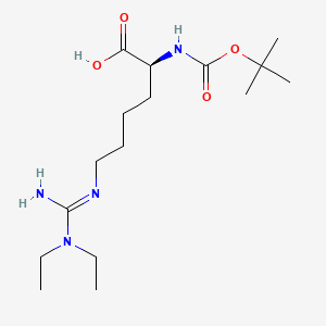 molecular formula C16H32N4O4 B613676 (S)-2-((tert-Butoxycarbonyl)amino)-6-(3,3-diethylguanidino)hexanoic acid CAS No. 122532-94-9