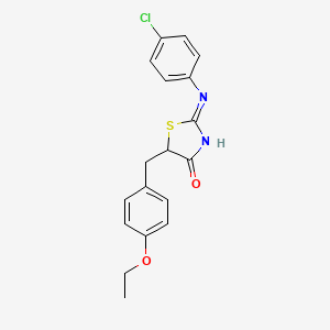 molecular formula C18H17ClN2O2S B6136766 2-((4-Chlorophenyl)imino)-5-(4-ethoxybenzyl)-1,3-thiazolidin-4-one CAS No. 303093-52-9