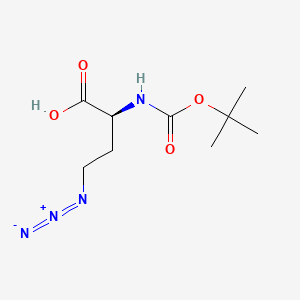 molecular formula C15H29N5O4 B613686 Butanoic acid, 4-azido-2-[[(1,1-dimethylethoxy)carbonyl]amino]-, (2S)- CAS No. 120042-08-2