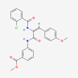 molecular formula C25H21ClN2O5 B6136899 methyl 3-[[(E)-2-[(2-chlorobenzoyl)amino]-3-(4-methoxyphenyl)prop-2-enoyl]amino]benzoate 