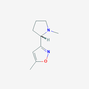 molecular formula C9H14N2O B061369 (S)-5-Methyl-3-(1-methylpyrrolidin-2-yl)isoxazole CAS No. 161423-38-7