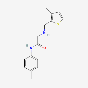 molecular formula C15H18N2OS B6136965 N-(4-methylphenyl)-2-{[(3-methylthiophen-2-yl)methyl]amino}acetamide 