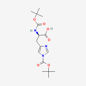 molecular formula C16H25N3O6 B613705 (R)-3-(1-(tert-Butoxycarbonyl)-1H-imidazol-4-yl)-2-((tert-butoxycarbonyl)amino)propanoic acid CAS No. 75498-93-0