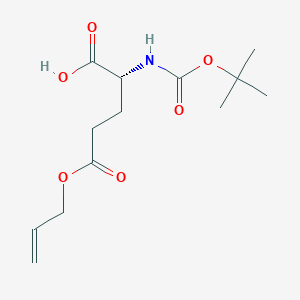 molecular formula C13H21NO6 B613706 (R)-5-(Allyloxy)-2-((tert-butoxycarbonyl)amino)-5-oxopentanoic acid CAS No. 259221-91-5
