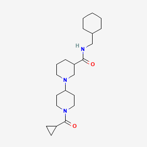 molecular formula C22H37N3O2 B6137135 N-(cyclohexylmethyl)-1-[1-(cyclopropanecarbonyl)piperidin-4-yl]piperidine-3-carboxamide 