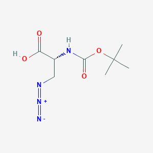 molecular formula C8H14N4O4*C6H13N B613714 N-Tert-butoxycarbonyl-azido-D-alanine CAS No. 225780-77-8