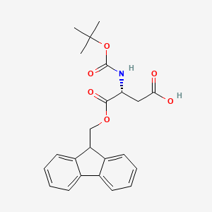 molecular formula C23H25NO6 B613715 (3R)-4-(9H-fluoren-9-ylmethoxy)-3-[(2-methylpropan-2-yl)oxycarbonylamino]-4-oxobutanoic acid CAS No. 214630-04-3