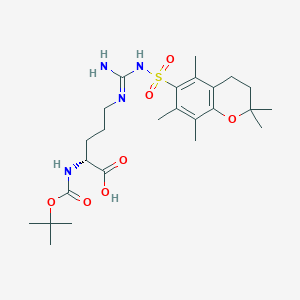 molecular formula C25H40N4O7S B613718 (2R)-5-[[Amino-[(2,2,5,7,8-pentamethyl-3,4-dihydrochromen-6-yl)sulfonylamino]methylidene]amino]-2-[(2-methylpropan-2-yl)oxycarbonylamino]pentanoic acid CAS No. 214630-02-1