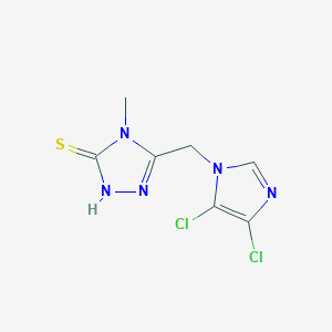 molecular formula C7H7Cl2N5S B061372 5-[(4,5-dichloro-1H-imidazol-1-yl)methyl]-4-methyl-4H-1,2,4-triazole-3-thiol CAS No. 175202-31-0