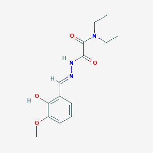 molecular formula C14H19N3O4 B6137237 N,N-DIETHYL-1-{N'-[(E)-(2-HYDROXY-3-METHOXYPHENYL)METHYLIDENE]HYDRAZINECARBONYL}FORMAMIDE 
