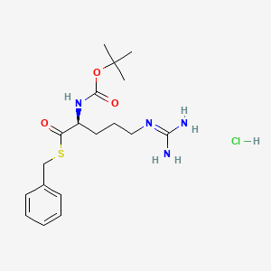 molecular formula C18H29ClN4O3S B613728 N-alpha-(t-Butoxycarbonyl)-L-arginine thiobenzyl ester hydrochloride CAS No. 79864-22-5