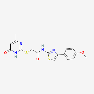molecular formula C17H16N4O3S2 B6137346 N~1~-[4-(4-METHOXYPHENYL)-1,3-THIAZOL-2-YL]-2-[(4-METHYL-6-OXO-1,6-DIHYDRO-2-PYRIMIDINYL)SULFANYL]ACETAMIDE 