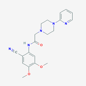 molecular formula C20H23N5O3 B6137432 N-(2-cyano-4,5-dimethoxyphenyl)-2-[4-(pyridin-2-yl)piperazin-1-yl]acetamide 