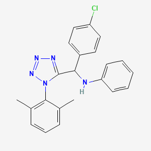 molecular formula C22H20ClN5 B6137433 N-[(4-chlorophenyl)-[1-(2,6-dimethylphenyl)tetrazol-5-yl]methyl]aniline 