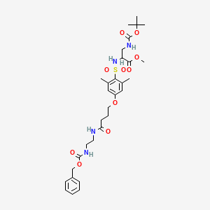 molecular formula C31H44N4O10S B613750 [2,6-Dimethyl-4-(3-[2-(Z-amino)-ethylcarbamoyl]-propoxy)-benzenesulfonyl]-Dap(Boc)-OMe CAS No. 277316-24-2