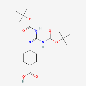 molecular formula C18H31N3O6 B613755 4-trans-[Bis(t-butyloxycarbonyl)-guanidino]cyclohexane carboxylic acid CAS No. 1263046-44-1