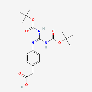 molecular formula C19H27N3O6 B613756 4-[(Boc)2-guanidino]phenylacetic acid CAS No. 1263045-12-0