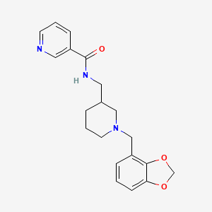 molecular formula C20H23N3O3 B6137560 N-[[1-(1,3-benzodioxol-4-ylmethyl)piperidin-3-yl]methyl]pyridine-3-carboxamide 