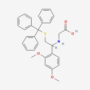 molecular formula C31H31NO4S B613762 Glycine, N-[1-(2,4-dimethoxyphenyl)-2-[(triphenylmethyl)thio]ethyl]- CAS No. 823829-31-8
