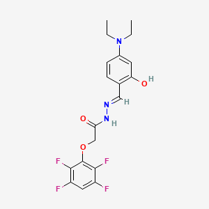 molecular formula C19H19F4N3O3 B6137640 N'-{(E)-1-[4-(DIETHYLAMINO)-2-HYDROXYPHENYL]METHYLIDENE}-2-(2,3,5,6-TETRAFLUOROPHENOXY)ACETOHYDRAZIDE 