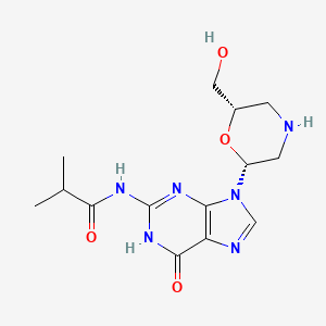 molecular formula C14H20N6O4 B613782 N-[6,9-Dihydro-9-[(2R,6S)-6-(hydroxymethyl)-2-morpholinyl]-6-oxo-1H-purin-2-yl]-2-methyl-propanamide CAS No. 956139-23-4