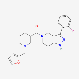molecular formula C23H25FN4O2 B6137951 [3-(2-Fluorophenyl)-1,4,6,7-tetrahydropyrazolo[4,3-c]pyridin-5-yl]-[1-(furan-2-ylmethyl)piperidin-3-yl]methanone 