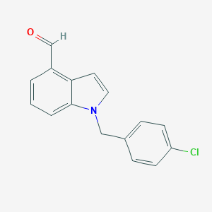 molecular formula C16H12ClNO B061381 1-(4-Chlorobenzyl)indole-4-carbaldehyde CAS No. 192996-79-5
